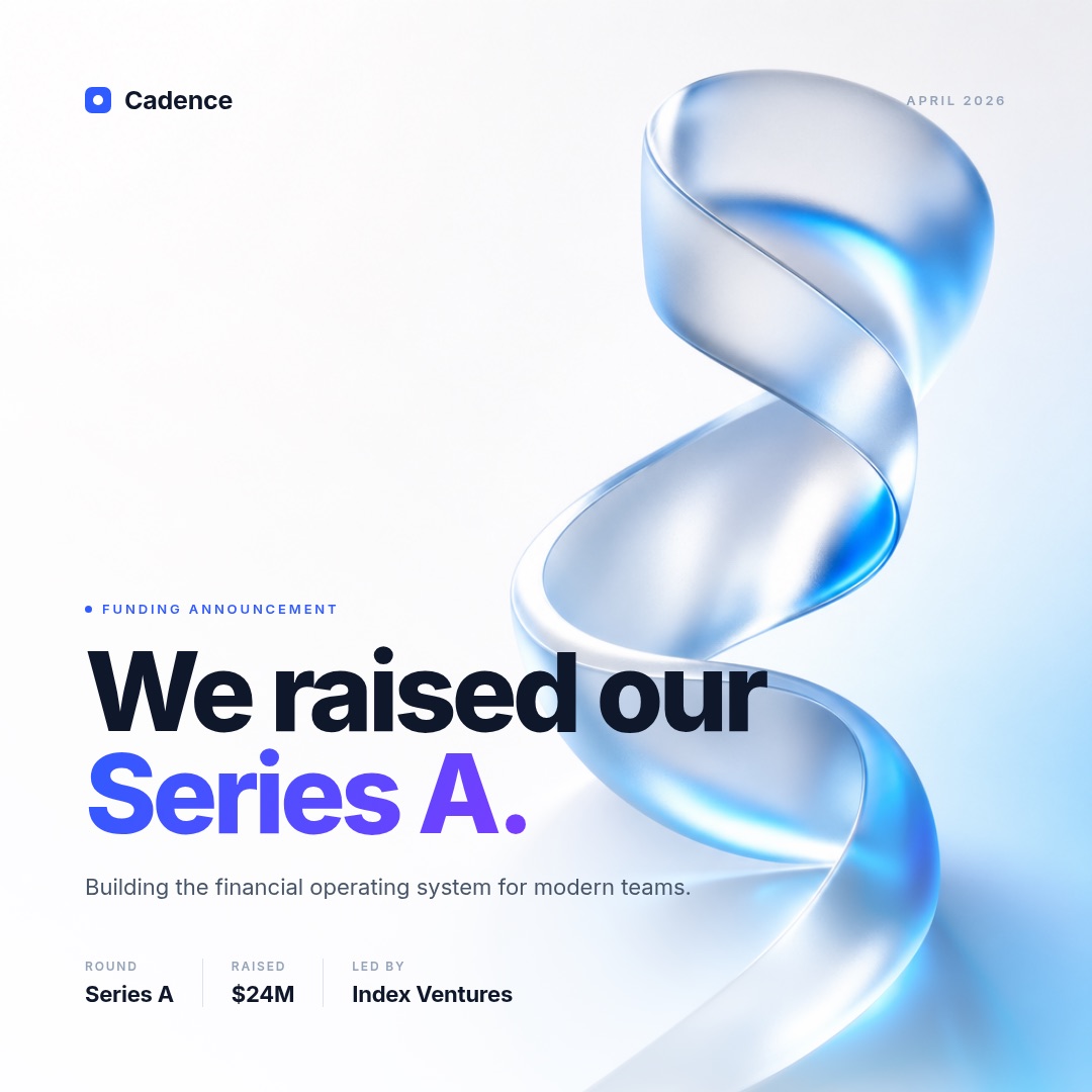 Series A announcement carousel — Cadence